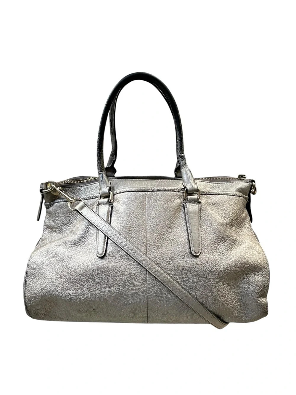 Coach Morgan Satchel Crossbody Bag in Soft Gold Pebbled Leather - Picture 3 of 14